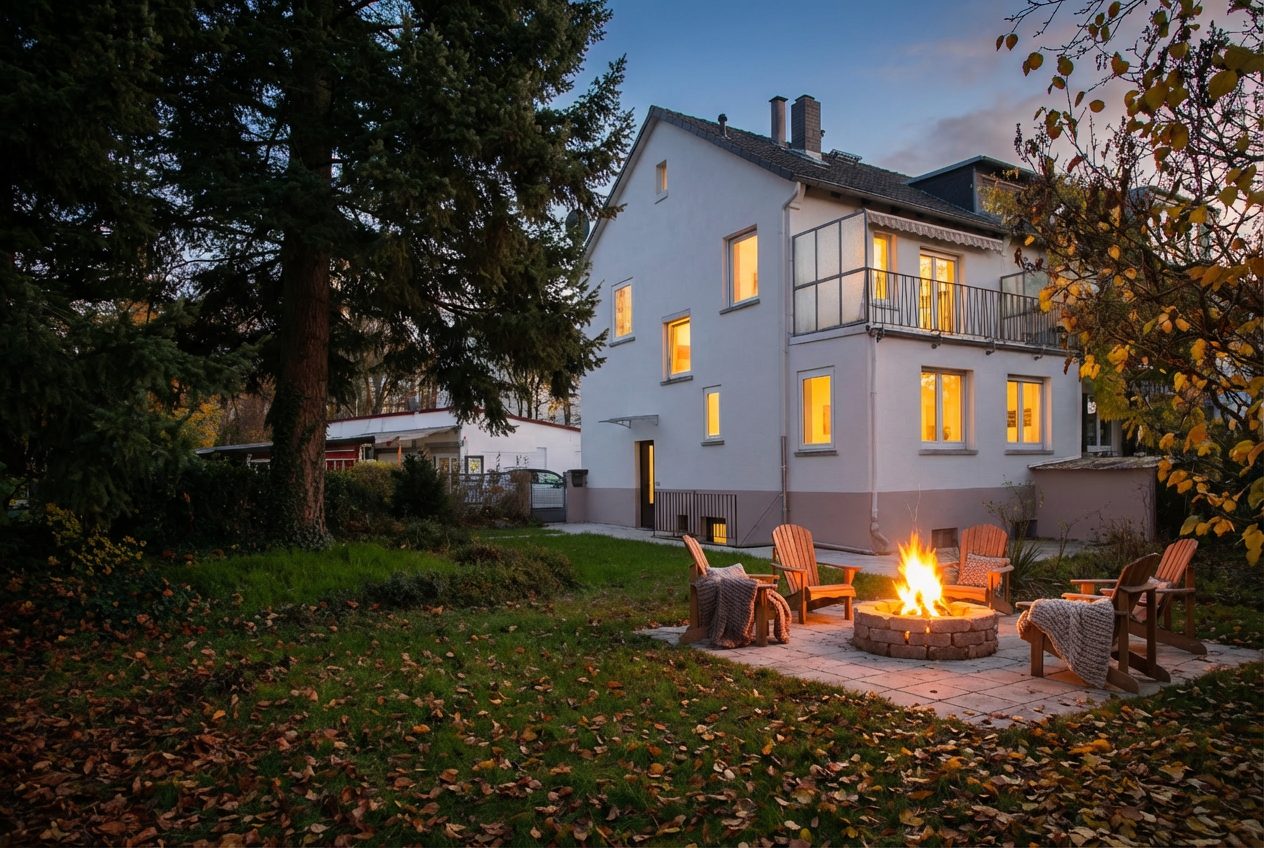 Vision Hinterhausansicht mit Gartenterrassse
